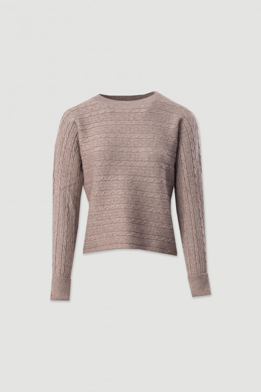 Camisola de malha trabalhada