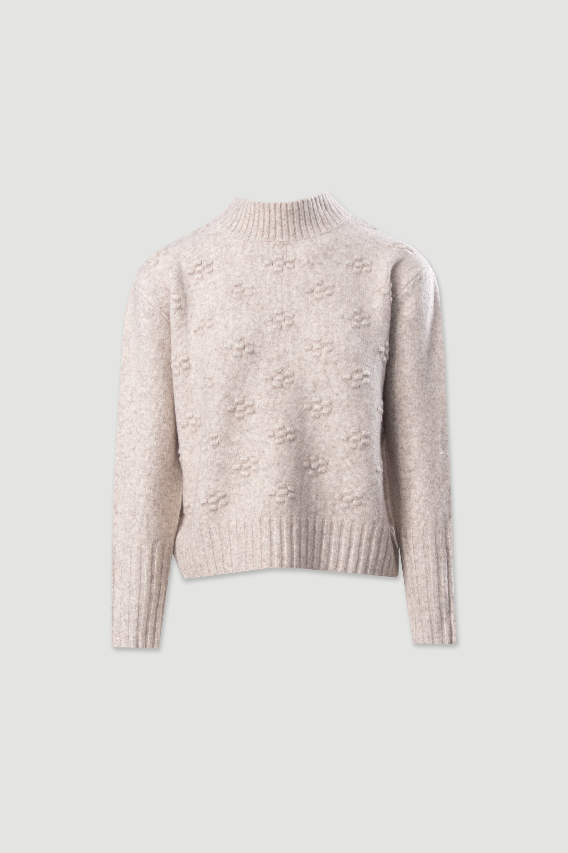 Camisola de malha com detalhe de relevo na frente
