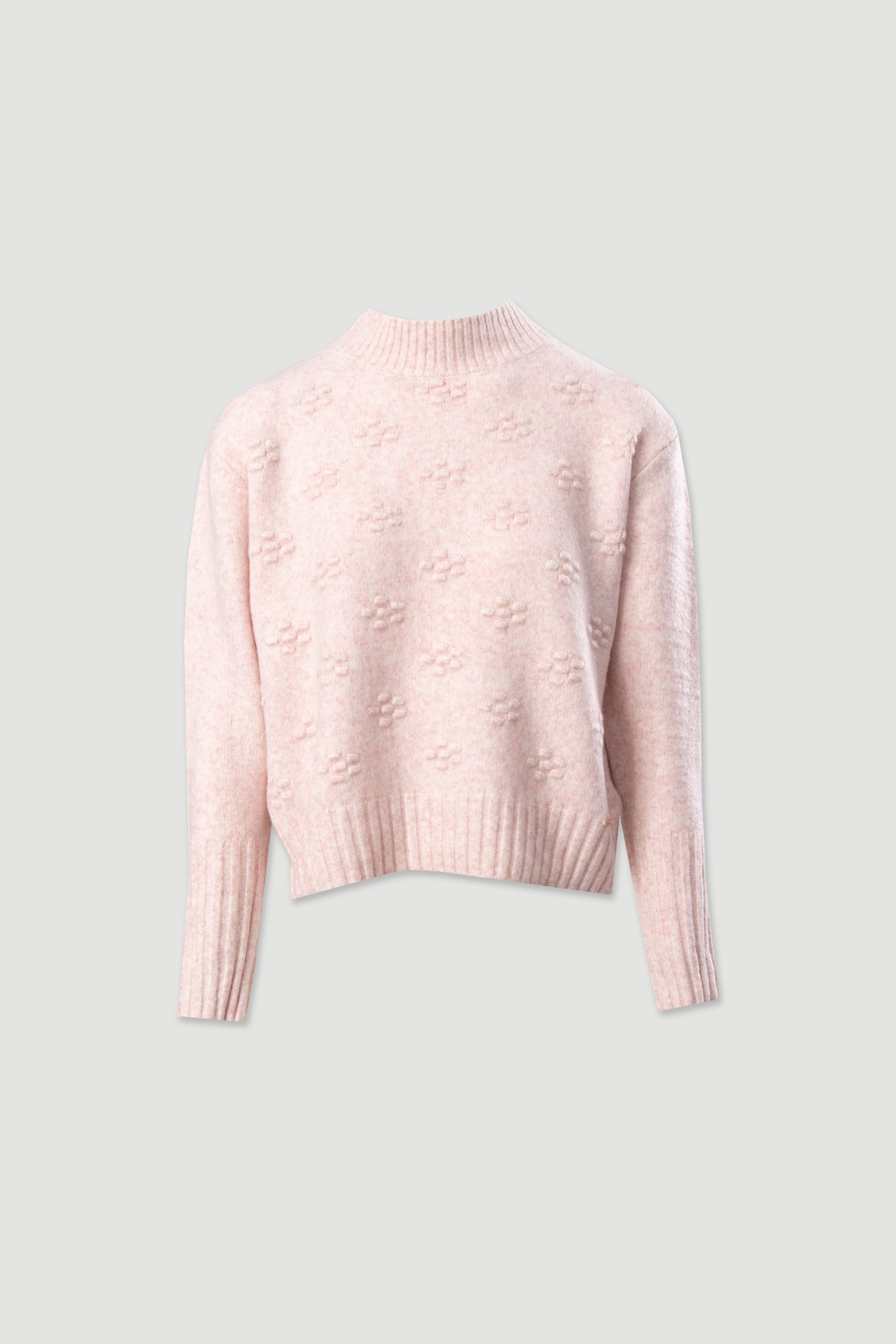 Camisola de malha com detalhe de relevo na frente