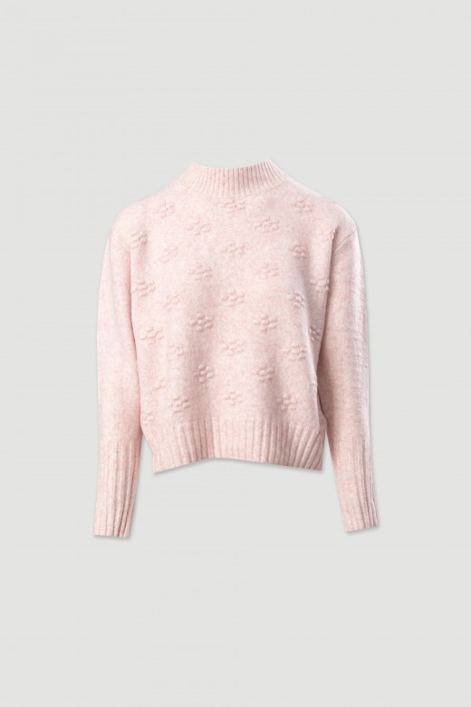 Pull en maille avec détail texturé sur le devant Pull en maille avec détail texturé sur le devant