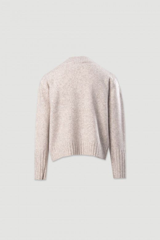 Pull en maille avec détail texturé sur le devant Pull en maille avec détail texturé sur le devant