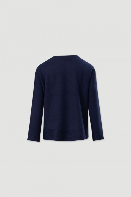 Camisola de malha com detalhe de canelado Camisola de malha com detalhe de canelado