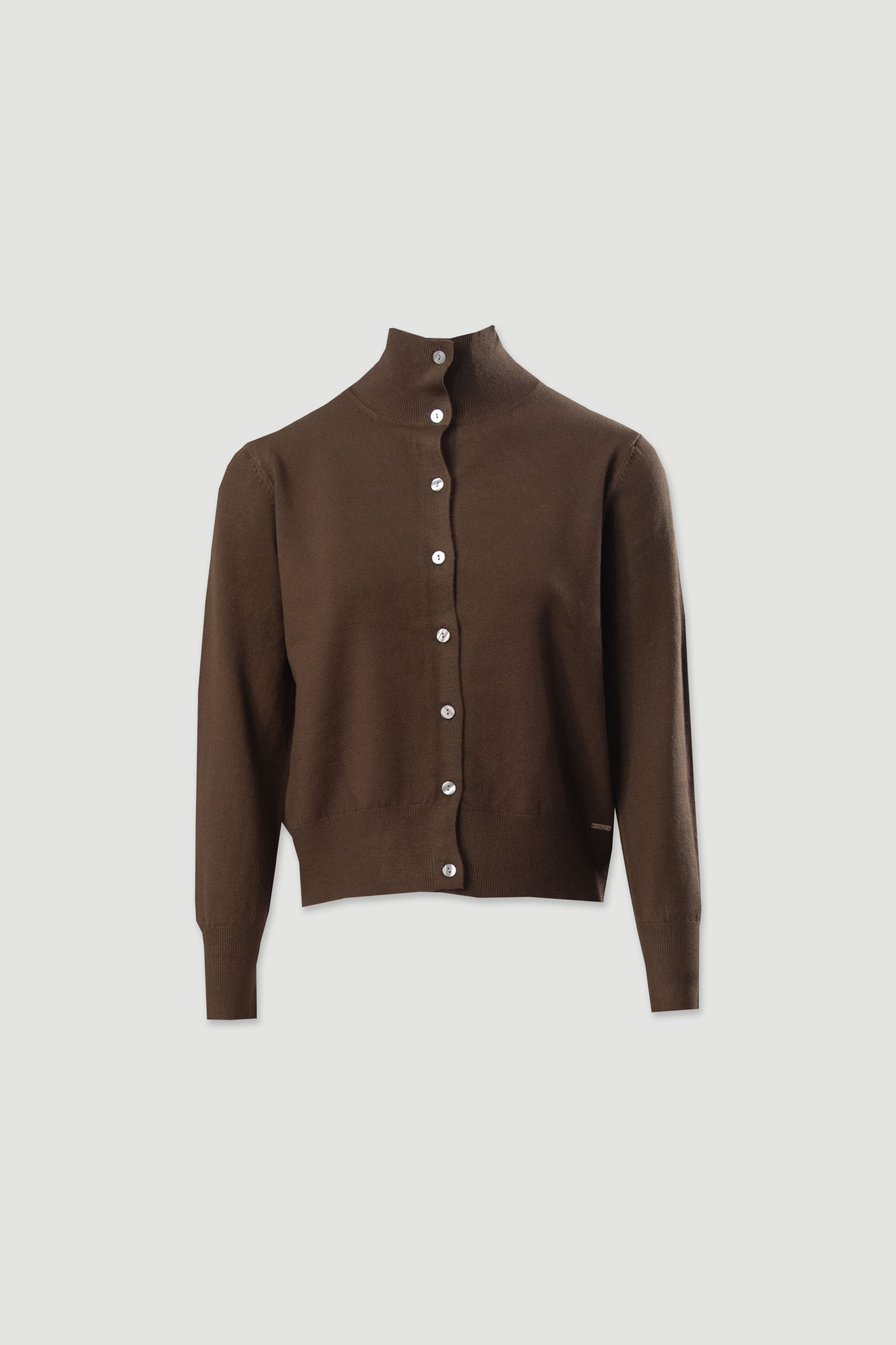 Cardigan en maille avec col montant côtelé