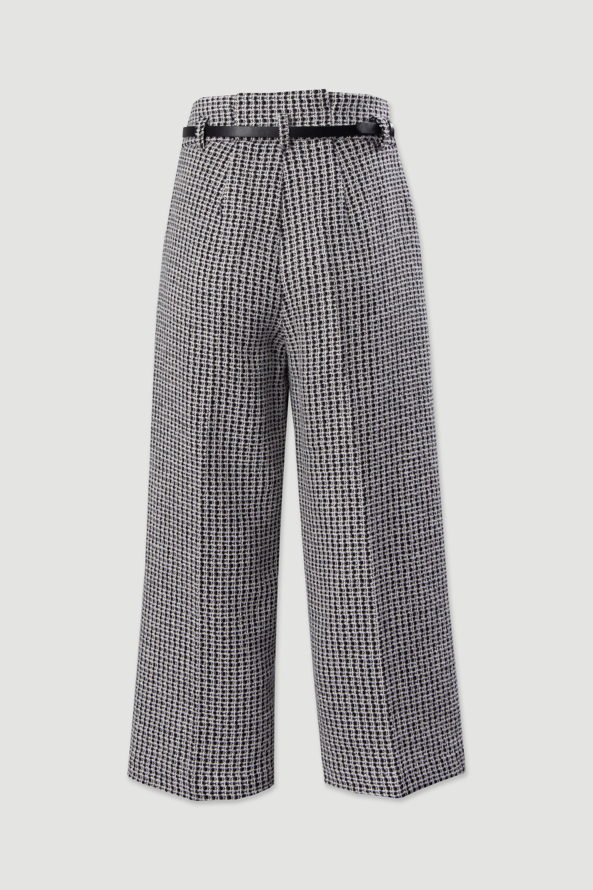 Tweed-effect culotte trousers