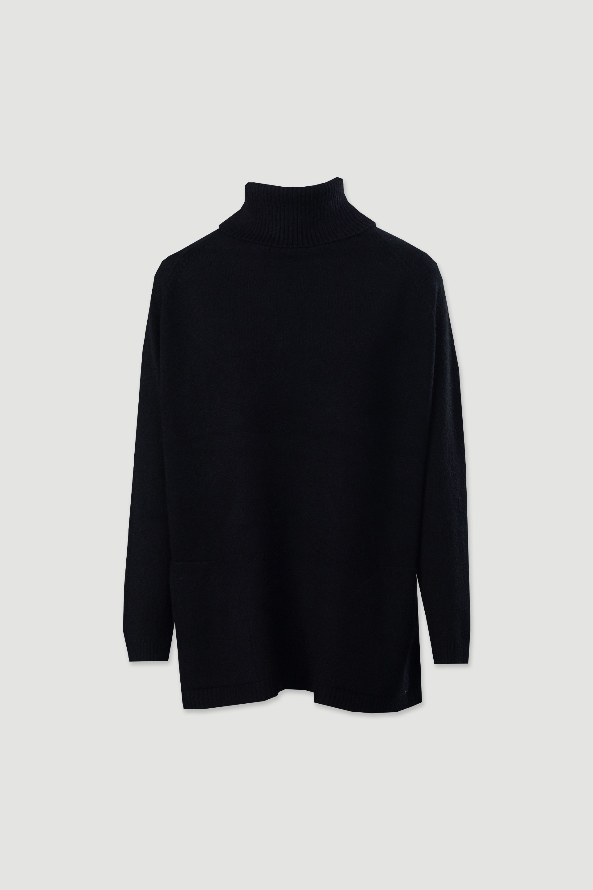 Jersey de punto con cuello alto acanalado