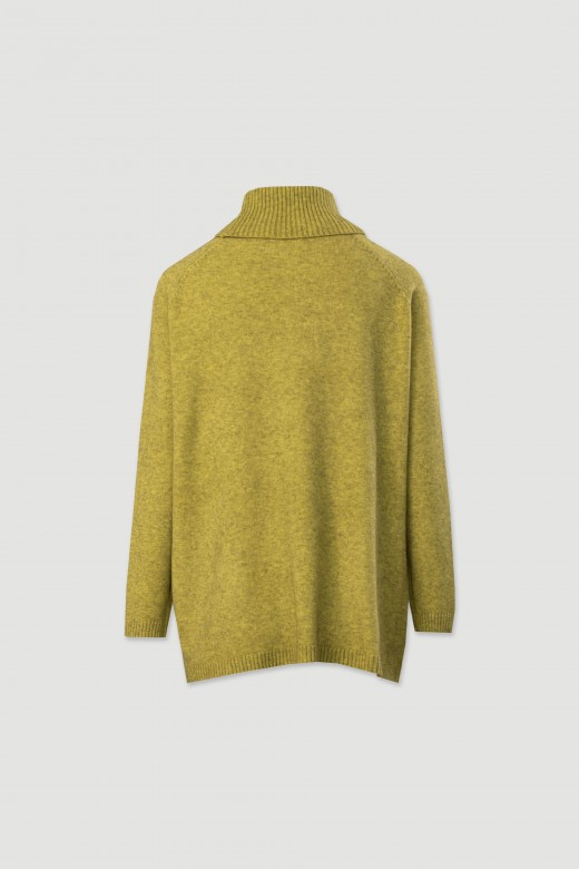 Jersey de punto con cuello alto acanalado Jersey de punto con cuello alto acanalado