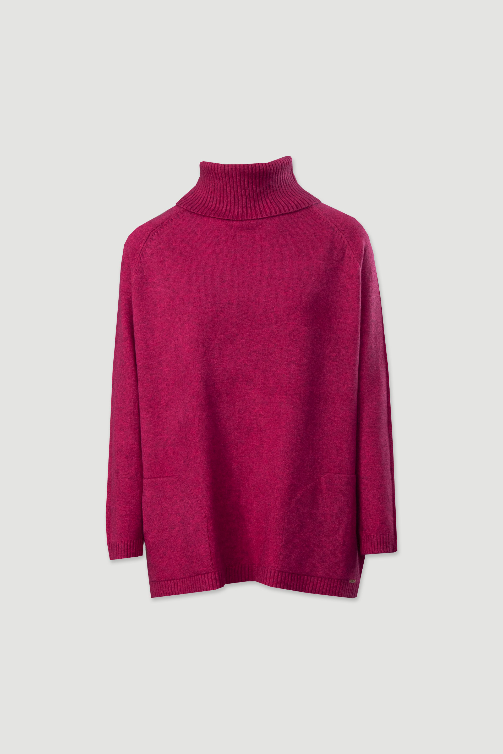 Jersey de punto con cuello alto acanalado