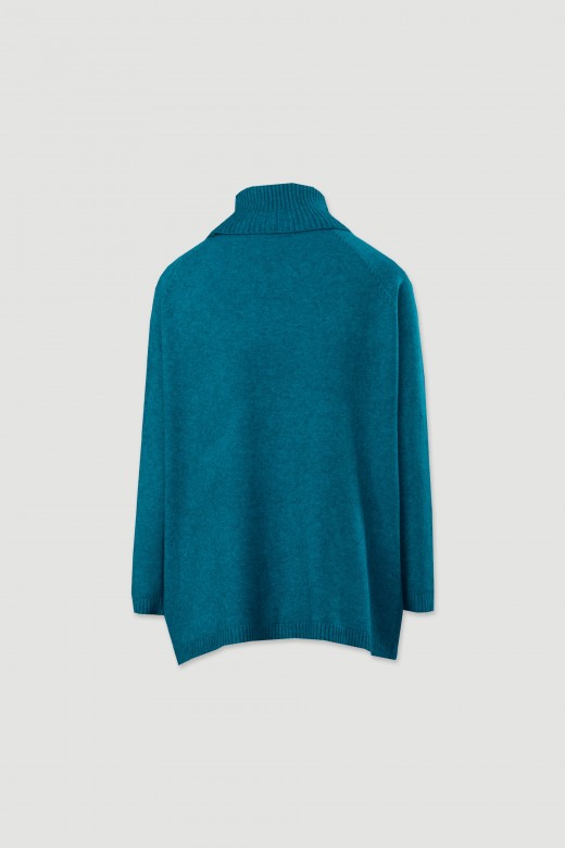 Jersey de punto con cuello alto acanalado Jersey de punto con cuello alto acanalado