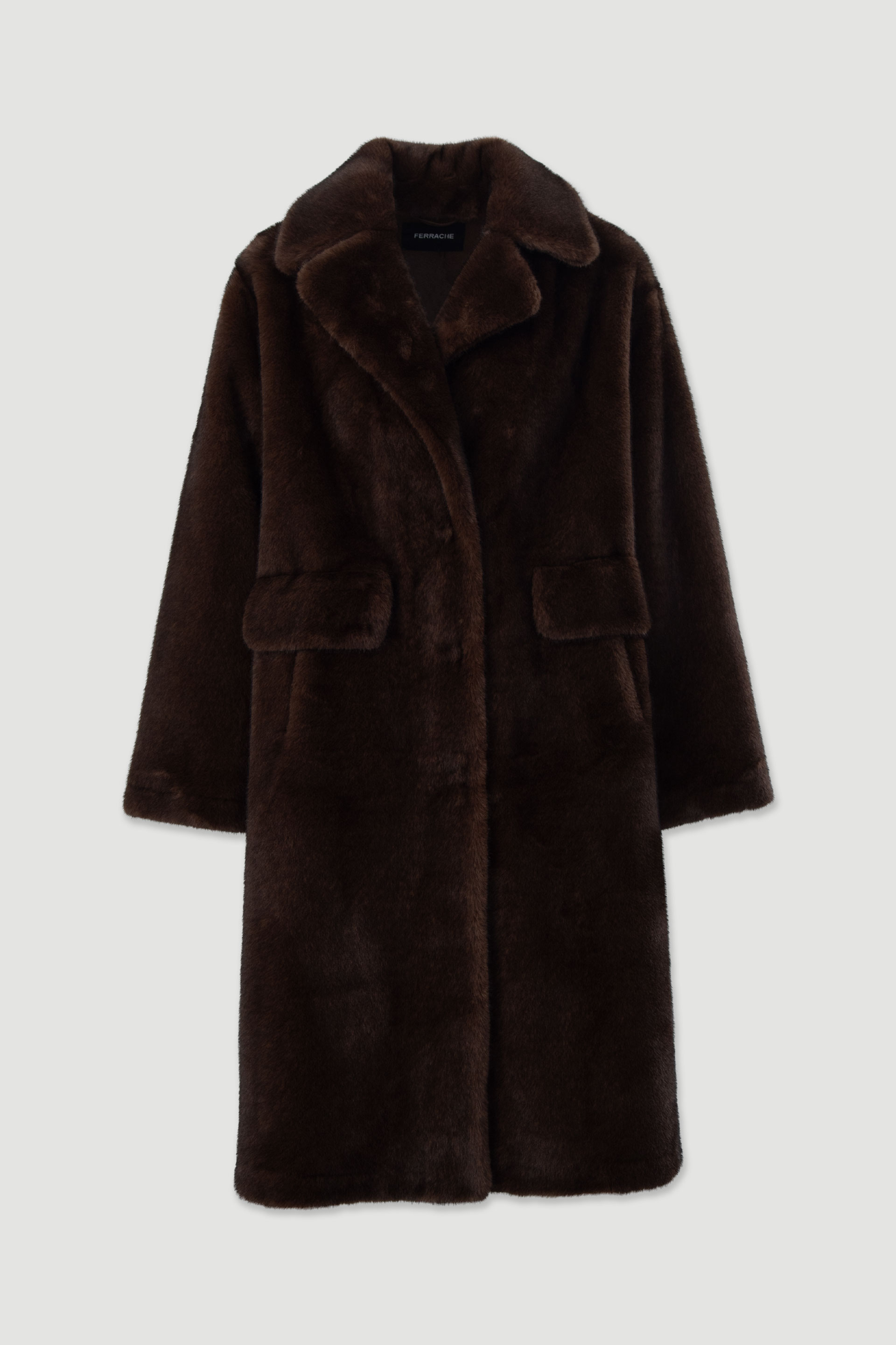 Manteau long en fausse fourrure