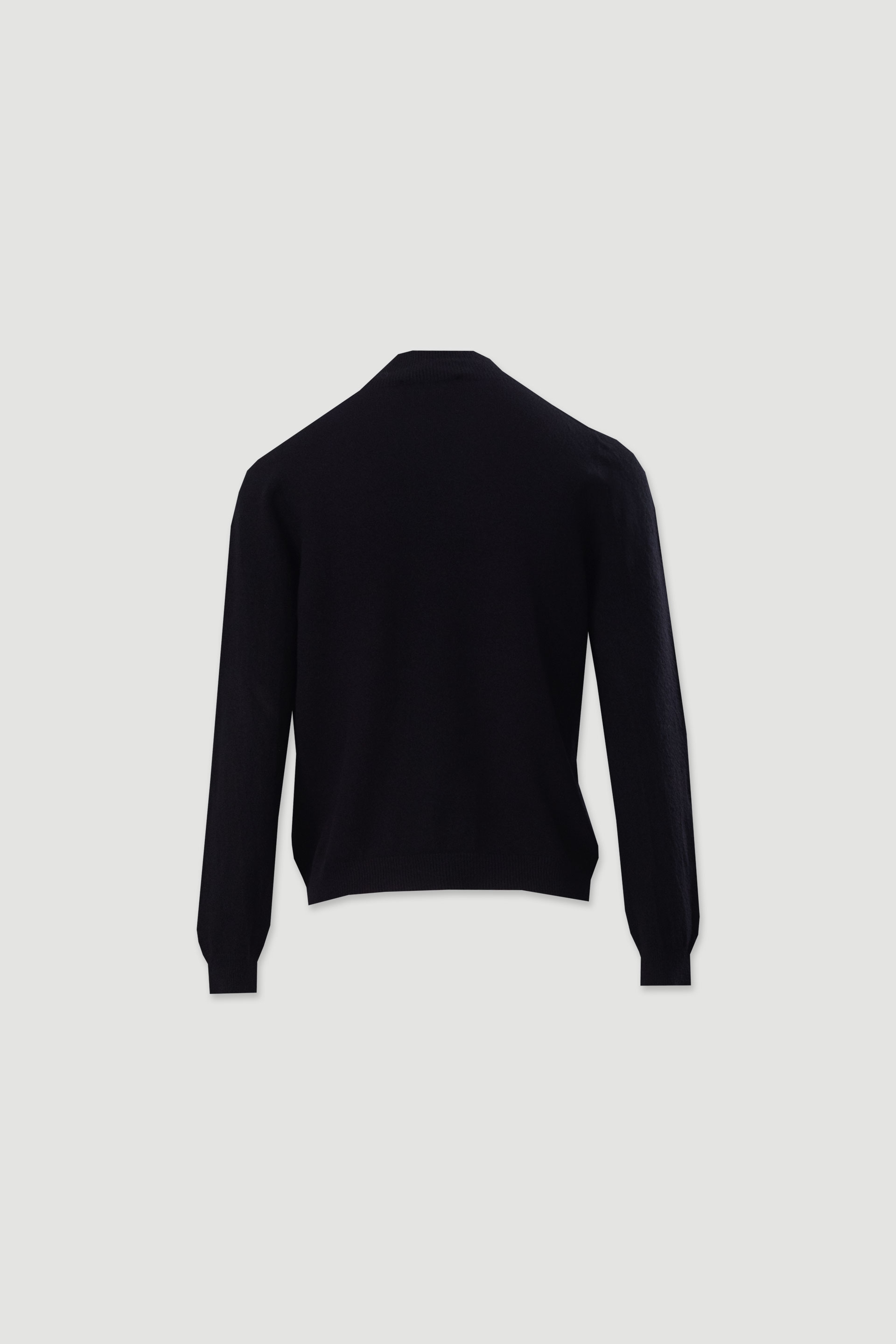 Knit sweater with ribbed high neckline