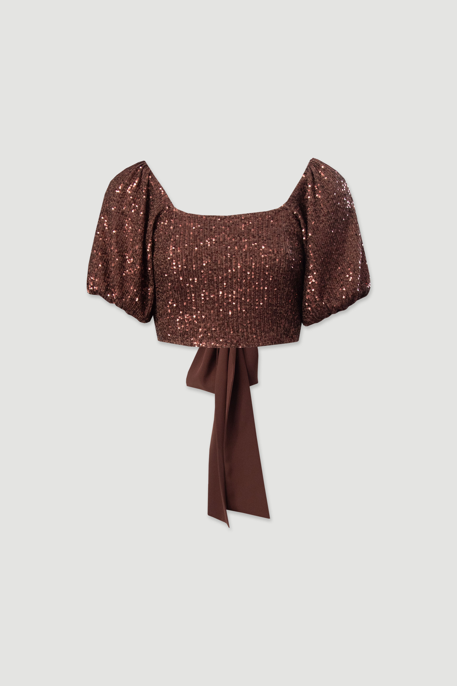 Cropped sequin top