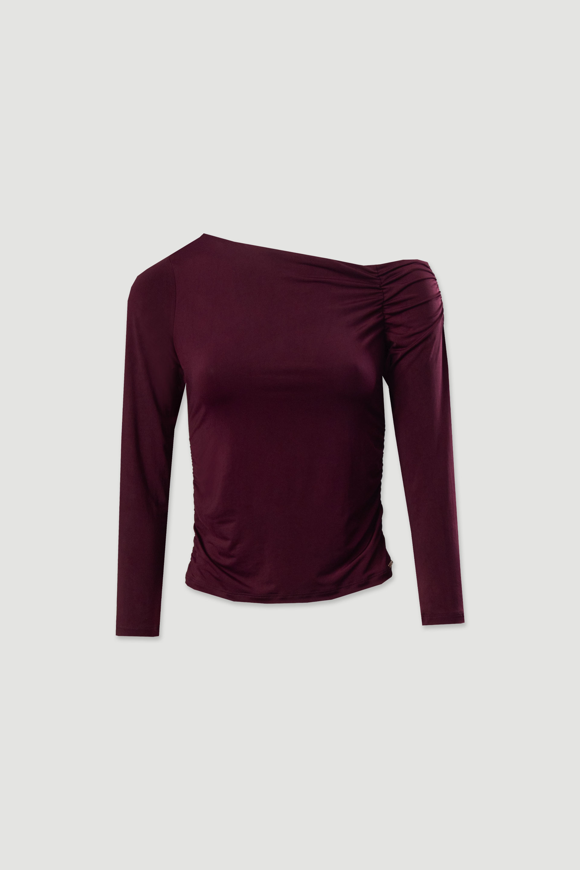 Asymmetric neckline knit sweater