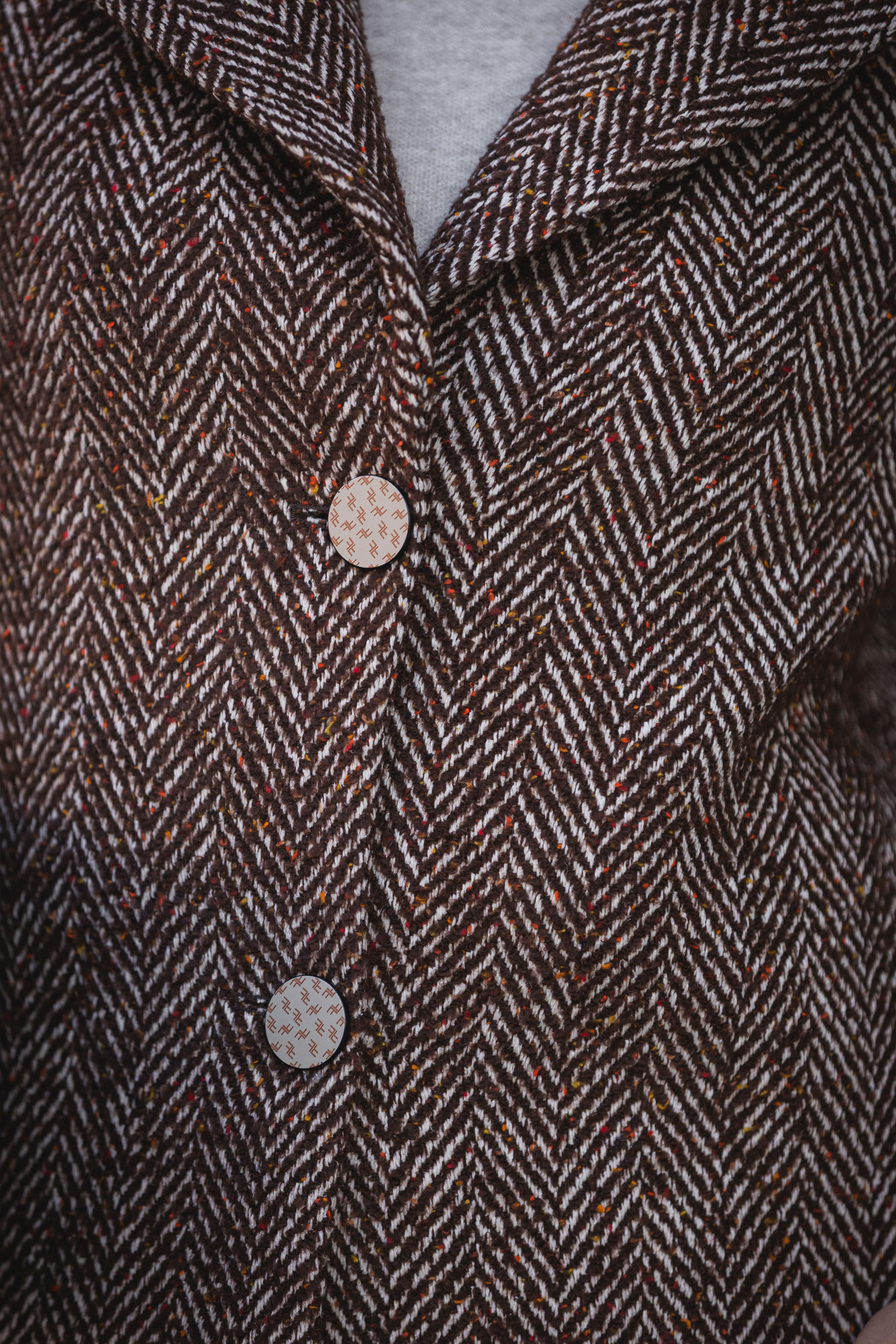Tweed herringbone coat