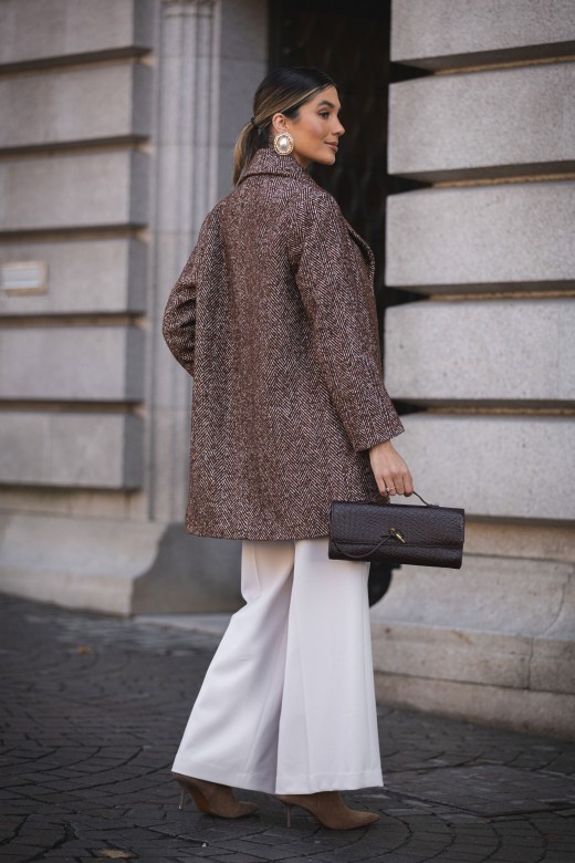 Tweed herringbone coat
