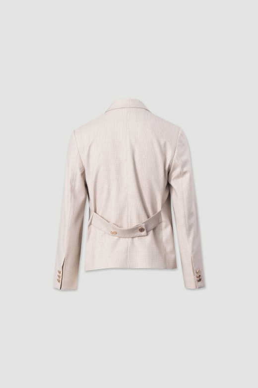 Classic patterned blazer with double-breasted fastening