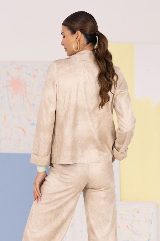 Open-front coat in peach-skin fabric Open-front coat in peach-skin fabric