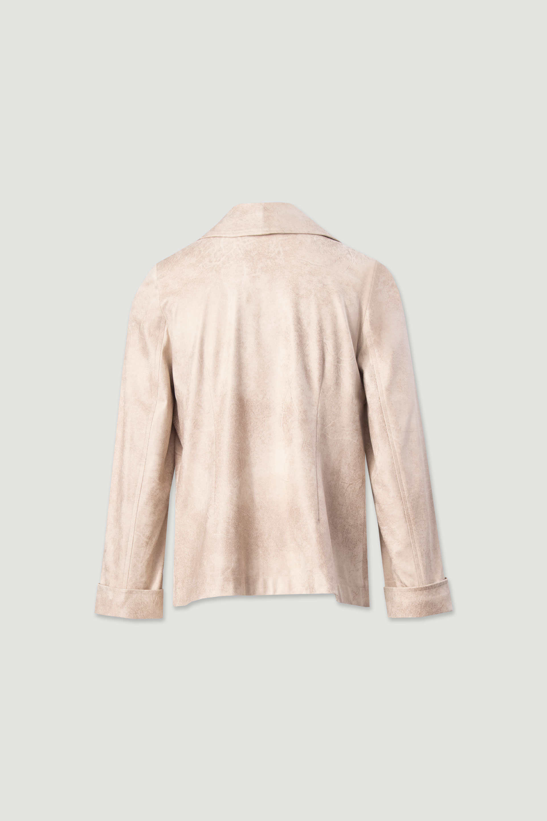 Open-front coat in peach-skin fabric