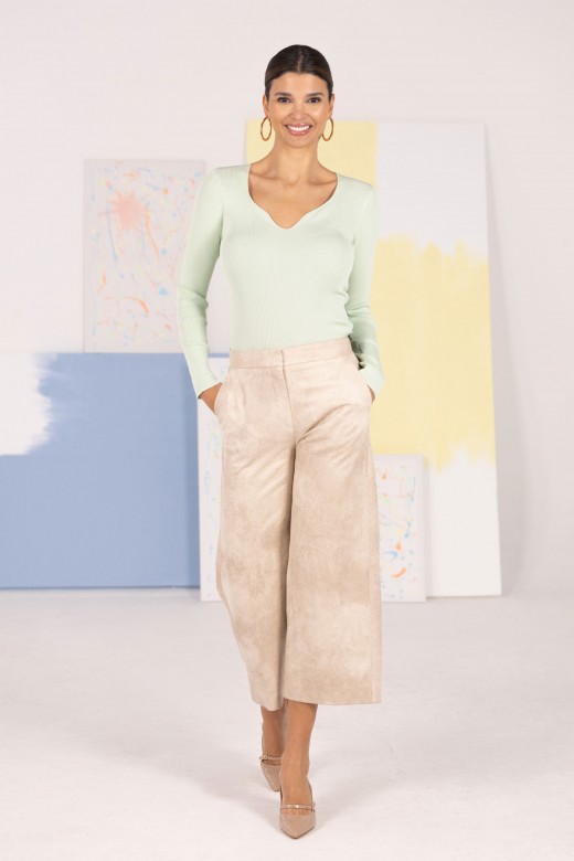 Peach-skin culotte trousers Peach-skin culotte trousers