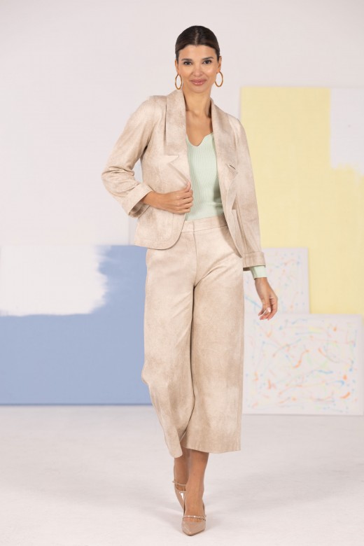 Peach-skin culotte trousers