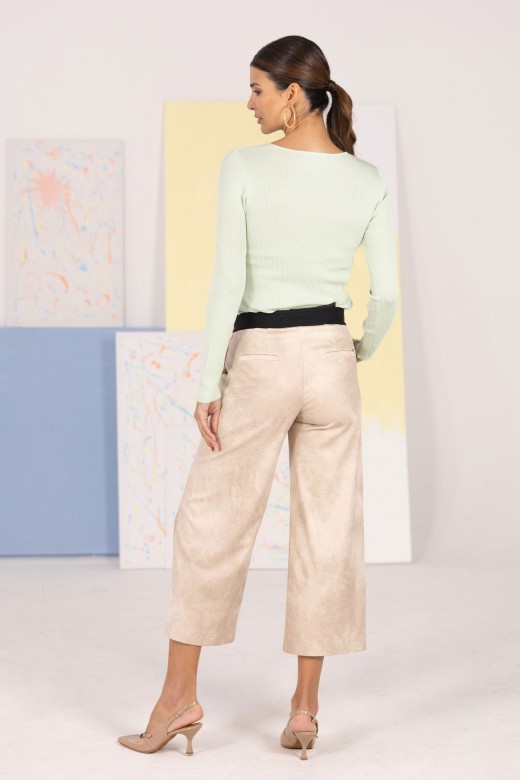 Peach-skin culotte trousers Peach-skin culotte trousers