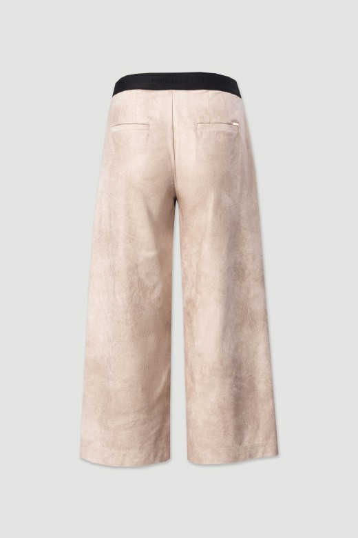 Peach-skin culotte trousers