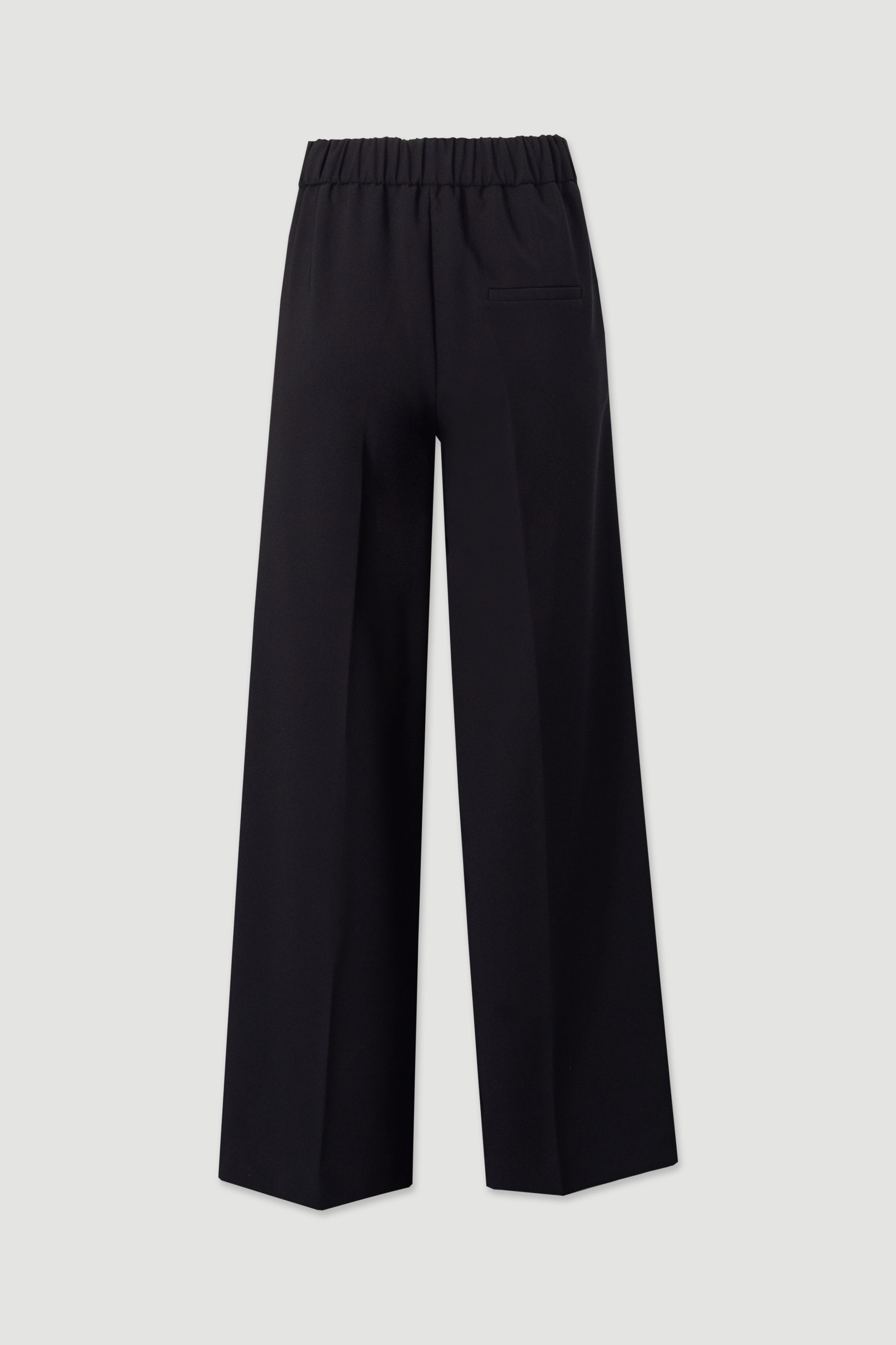 Classic wide-leg trousers with customised metallic button