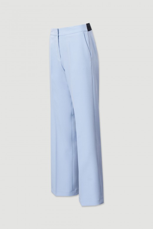 High-waisted straight trousers with customised elastic waistband
