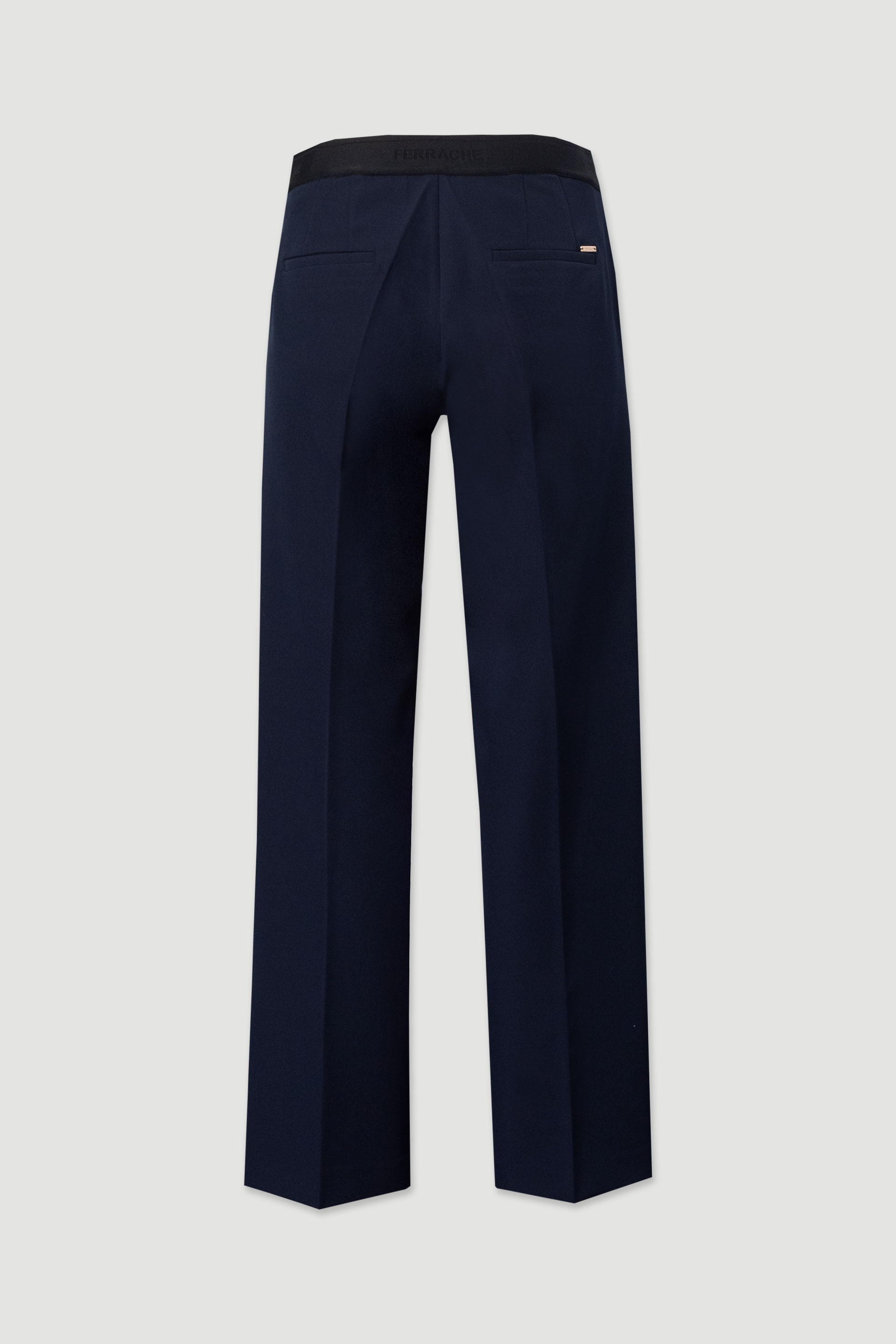 High-waisted straight trousers with customised elastic waistband