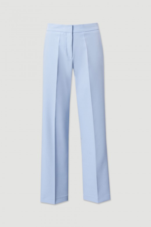 High-waisted straight trousers with customised elastic waistband