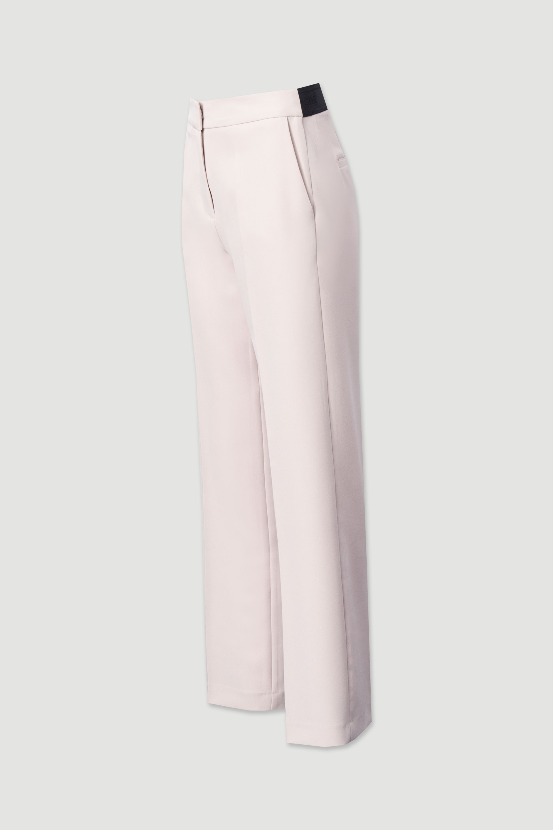 High-waisted straight trousers with customised elastic waistband