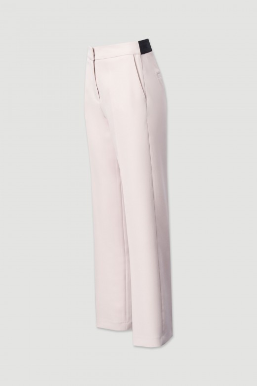 High-waisted straight trousers with customised elastic waistband