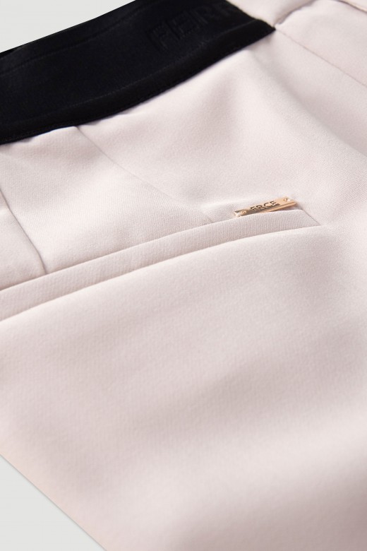 High-waisted straight trousers with customised elastic waistband