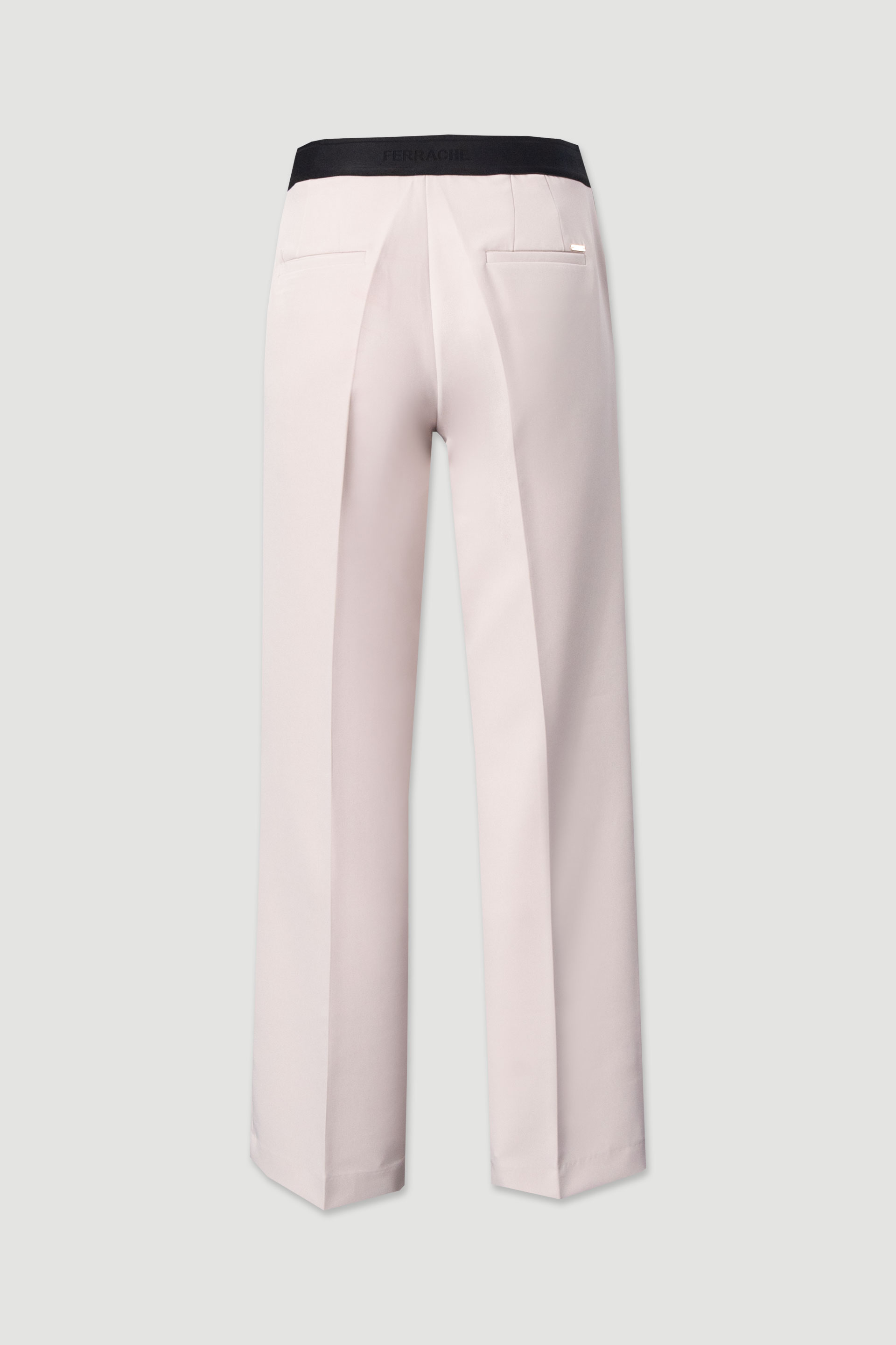 High-waisted straight trousers with customised elastic waistband