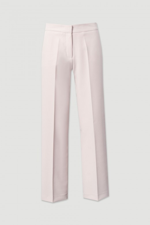 High-waisted straight trousers with customised elastic waistband High-waisted straight trousers with customised elastic waistband