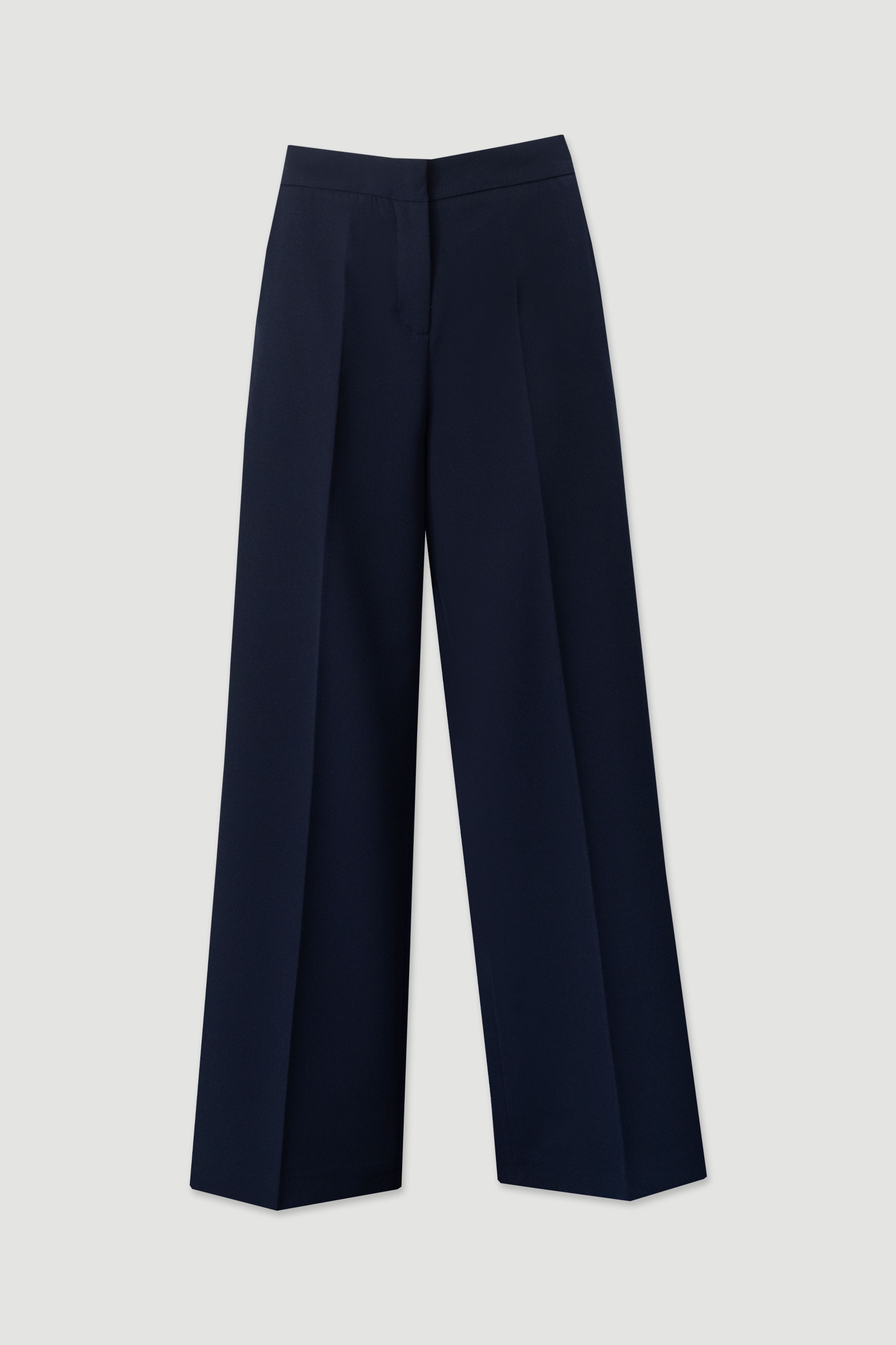 Classic high-waisted wide-leg trousers with elastic waistband