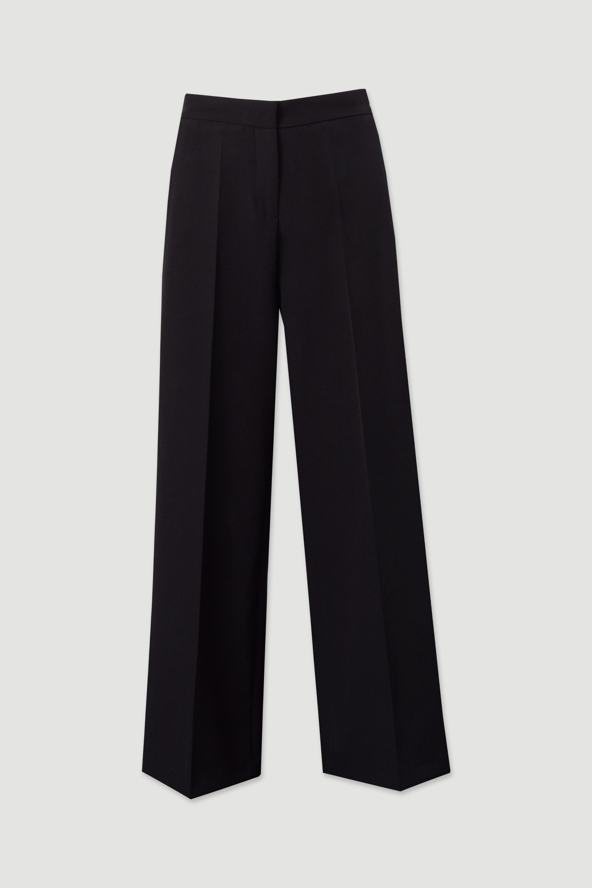 Classic high-waisted wide-leg trousers with elastic waistband