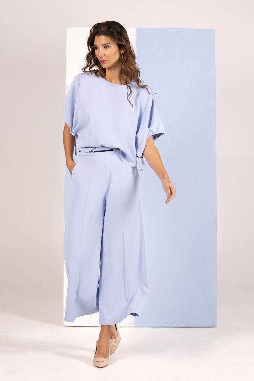 Fluid culotte trousers with metallic detail