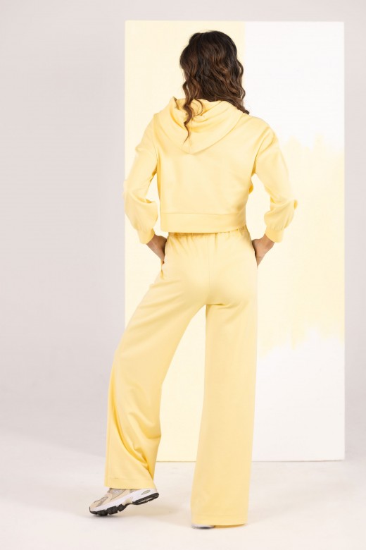 Wide-leg knit trousers with front design detail Wide-leg knit trousers with front design detail