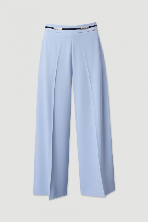 Fluid culotte trousers with metallic detail