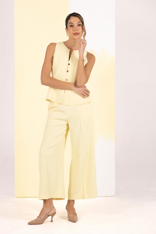 Fluid culotte trousers with metallic detail