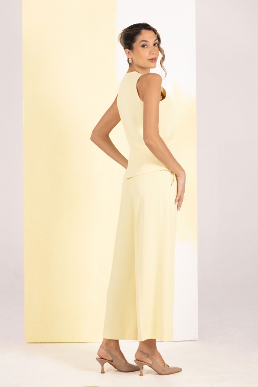 Fluid culotte trousers with metallic detail Fluid culotte trousers with metallic detail