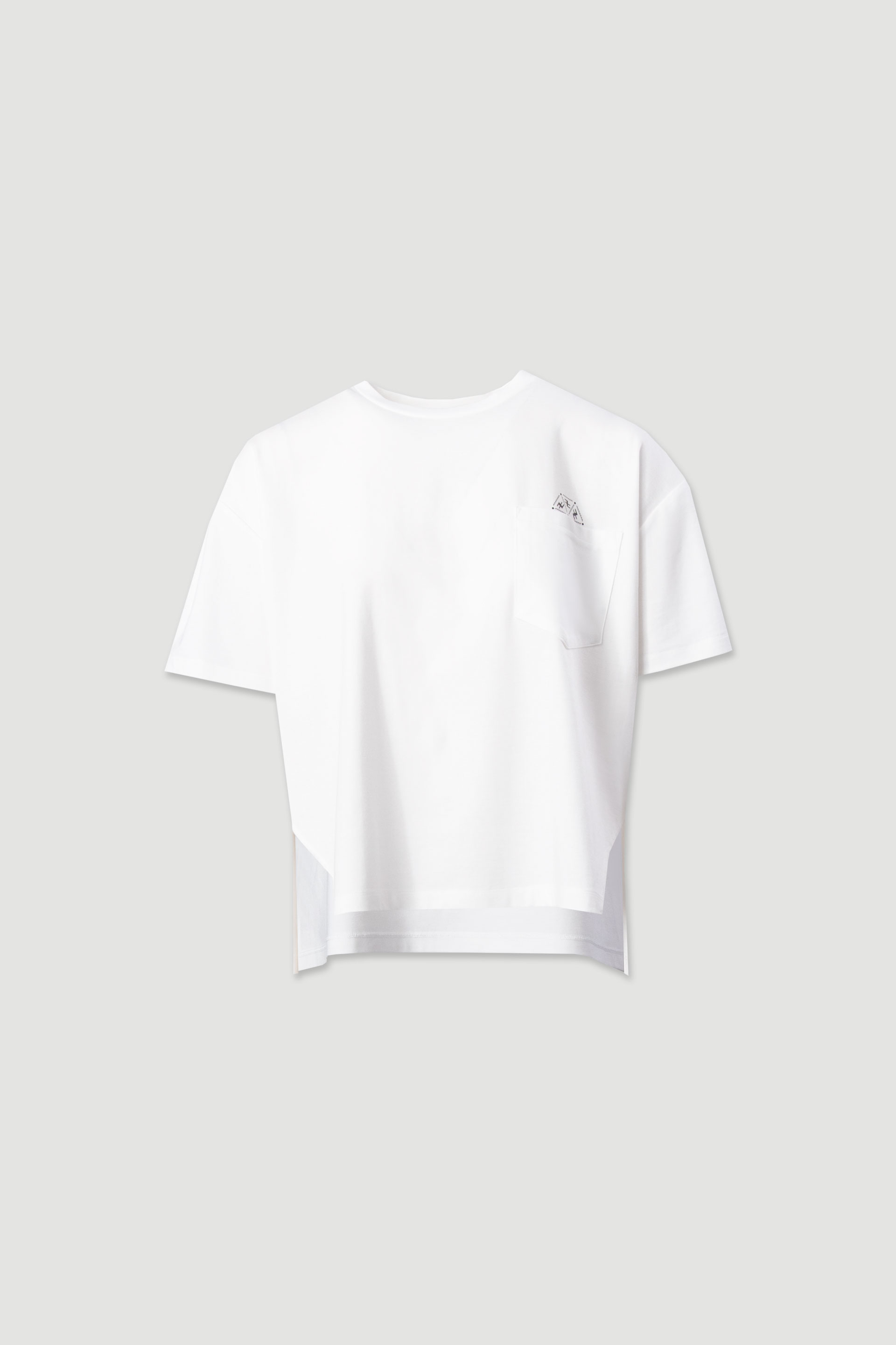 Knit t-shirt with chest pocket and print