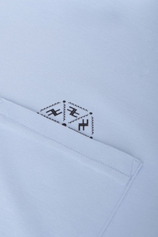 Knit t-shirt with chest pocket and print