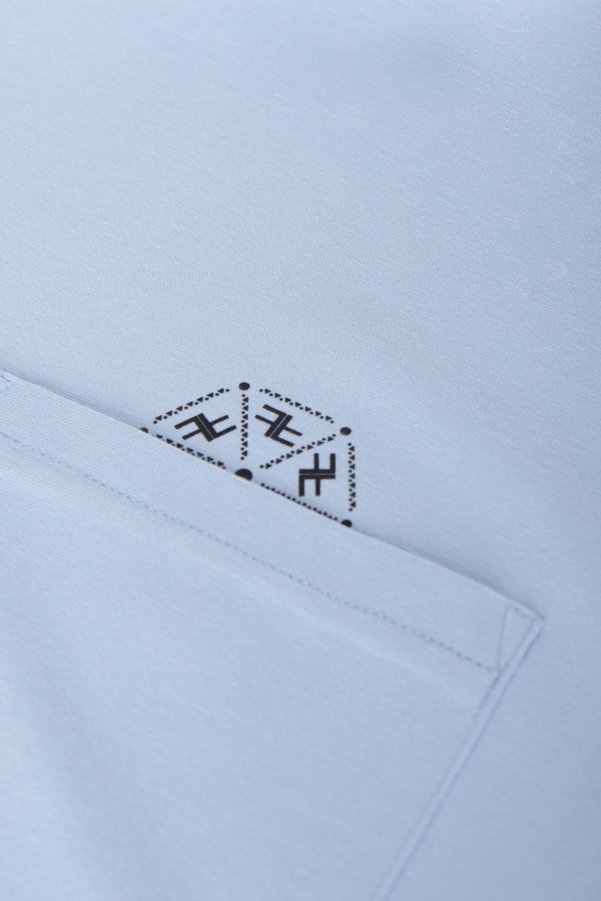 Knit t-shirt with chest pocket and print