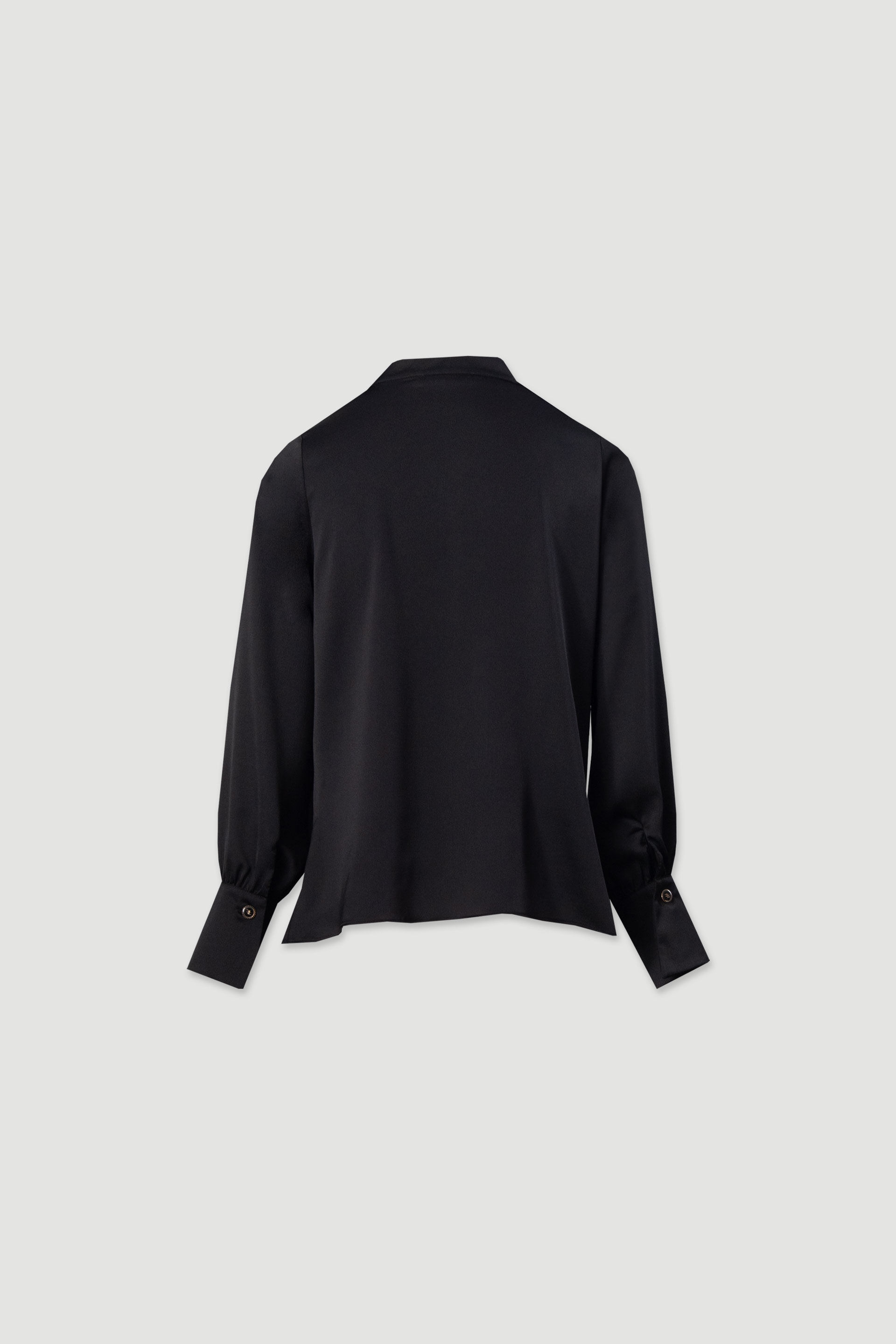 Satin tunic with draped neckline