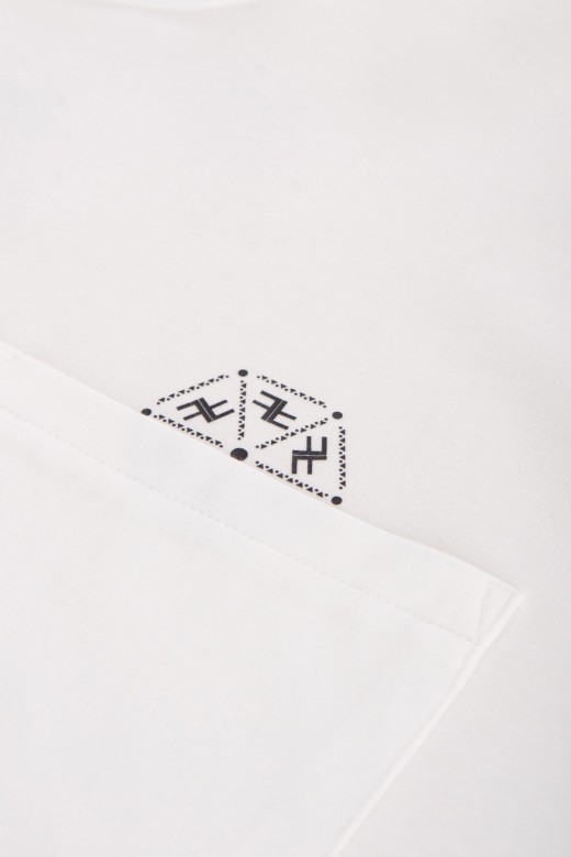 Knit t-shirt with chest pocket and print Knit t-shirt with chest pocket and print