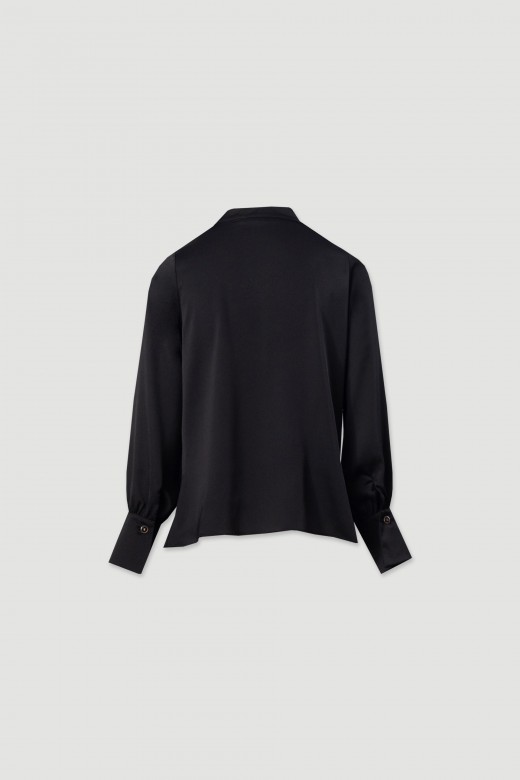 Satin tunic with draped neckline Satin tunic with draped neckline