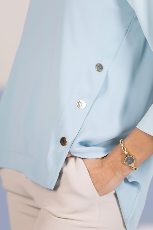 Asymmetrical tunic with keyhole neckline