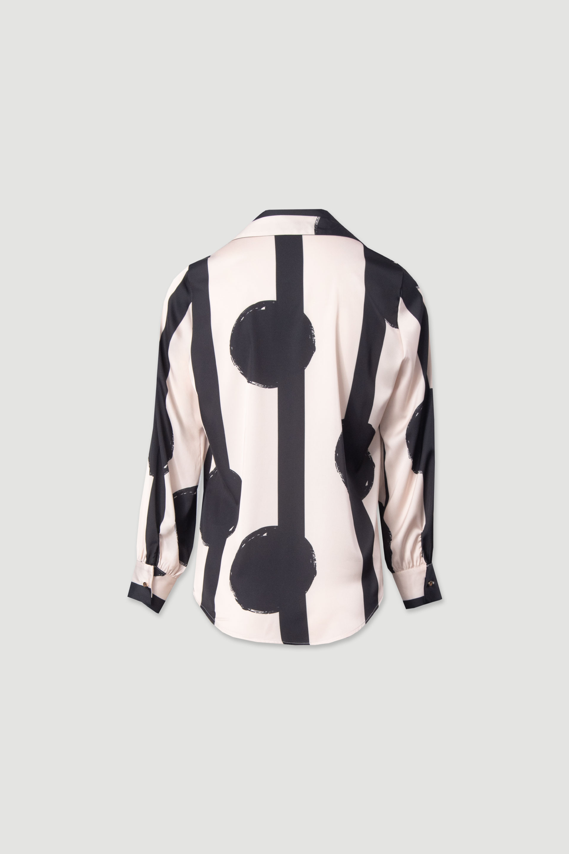 Satin printed blouse with collar