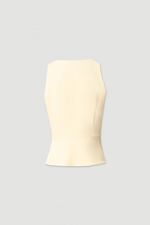 Structured vest with buttons and peplum effect